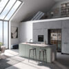 Häcker Design Inselküche Eukalyptus Spachtelbeton