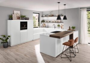 Nobilia Design U-Küche weiß hochglanz