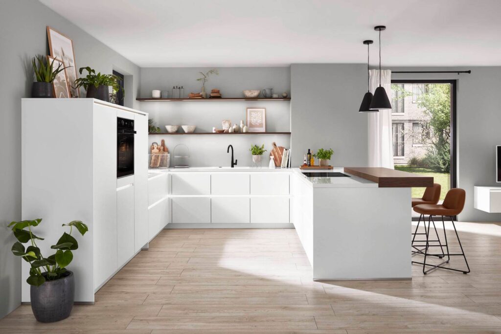 Nobilia senso Design U-Küche weiß hochglanz