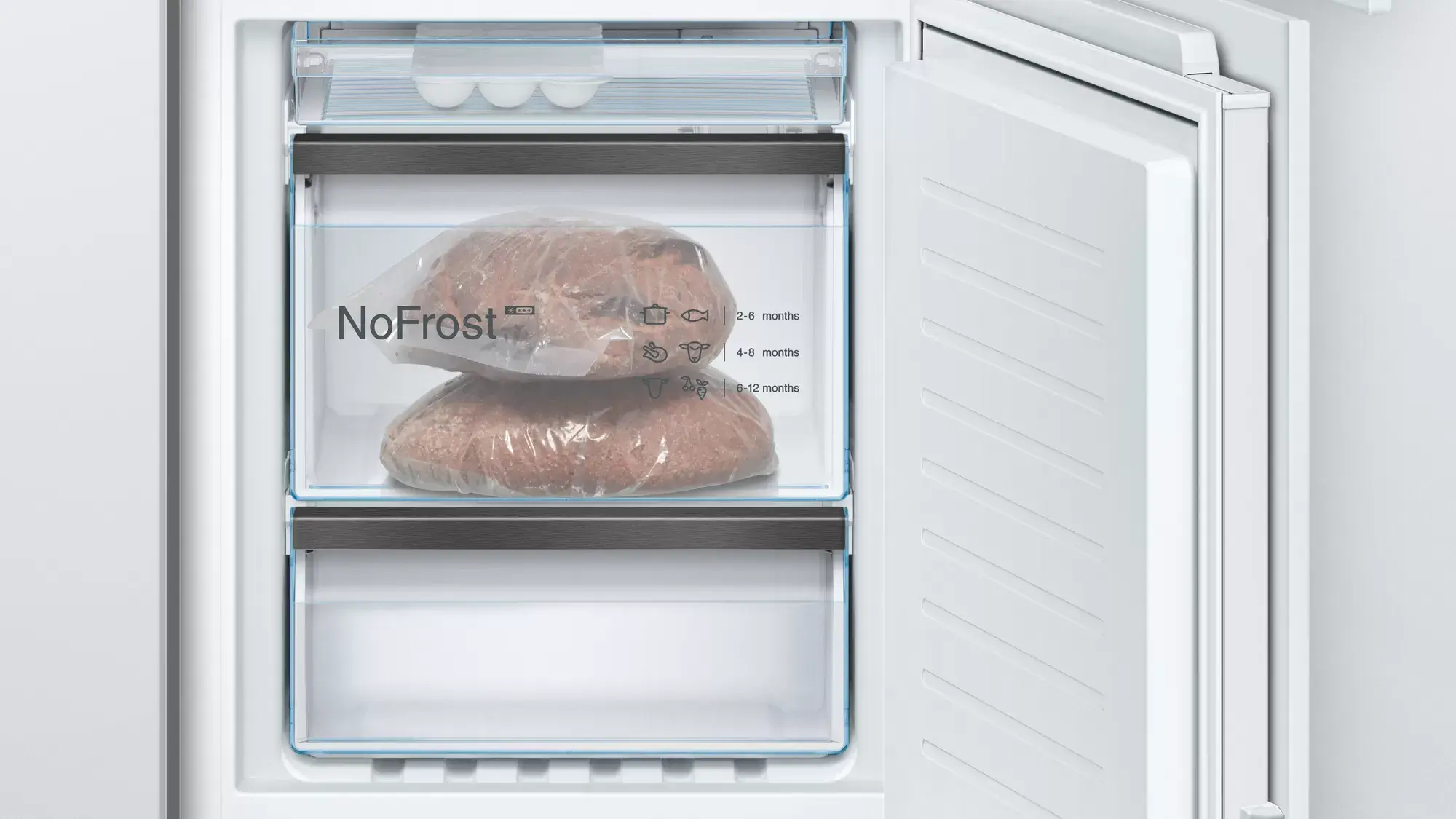 Bosch Energielabel Einbau Kühl- Gefrierkombination KIF86HDD0 NoFrost