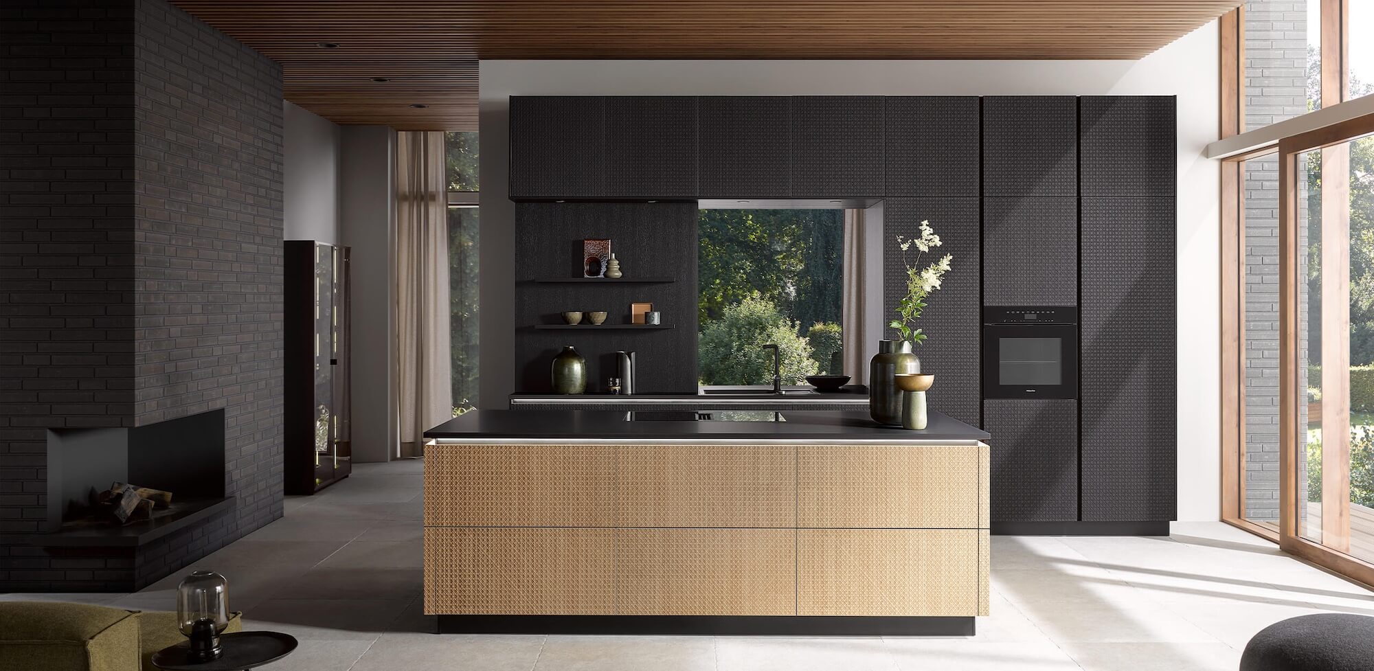 Häcker Design Inselküche Eiche natur