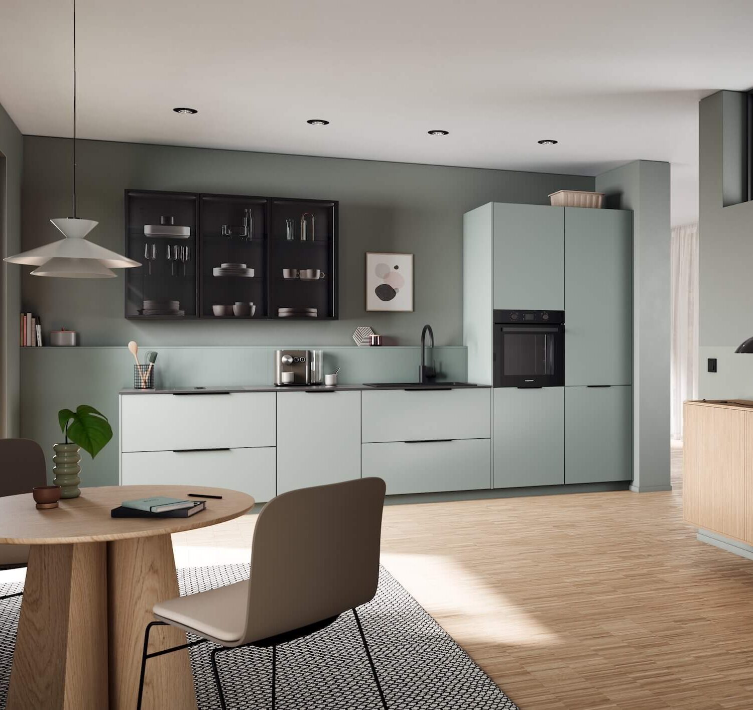 Häcker Moderne Küchenzeile Eukalyptus Scala