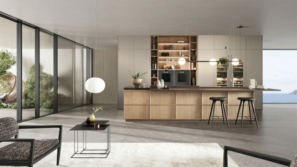 Leicht-Design-Inselküche-mit-Weinschrank