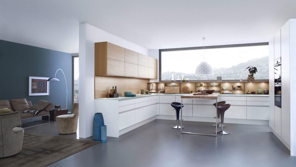Leicht Design U-Küche Beton