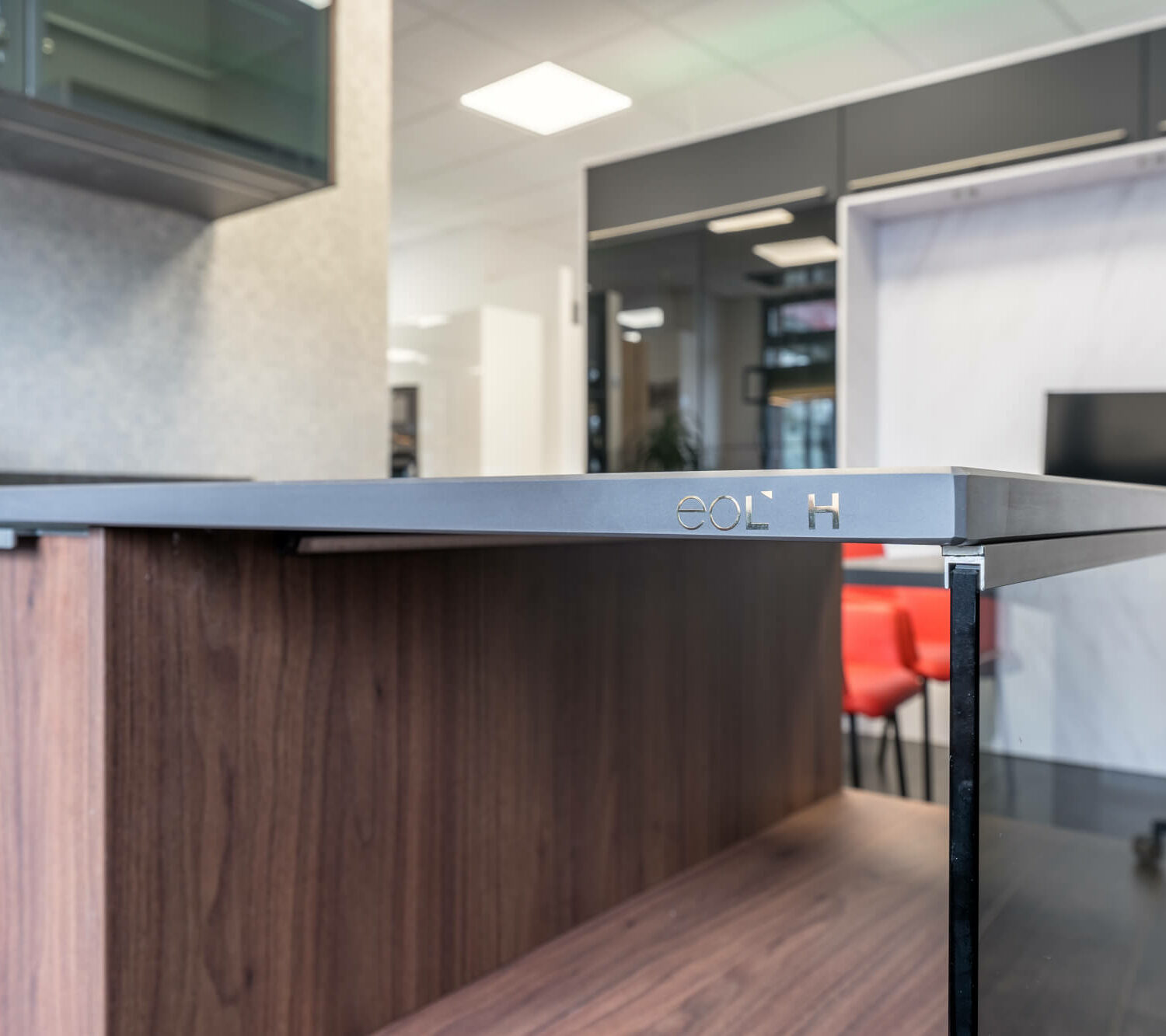 Nobilia moderne G-Küche neolith Arbeitsplatte