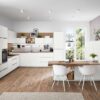 Nobilia moderne L-Küche mit Esstheke und Wandschrank